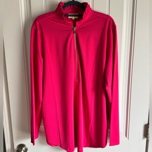 SSYS The Label Hot Pink Quarter Zip Pullover Womens XXL Athleisure Golf Top NWOT